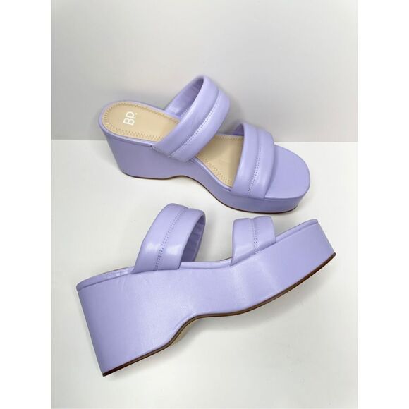 BP Raquelle Wedge Sandal Womens Size 8.5 in Purple Slip On Platform - Picture 8 of 9